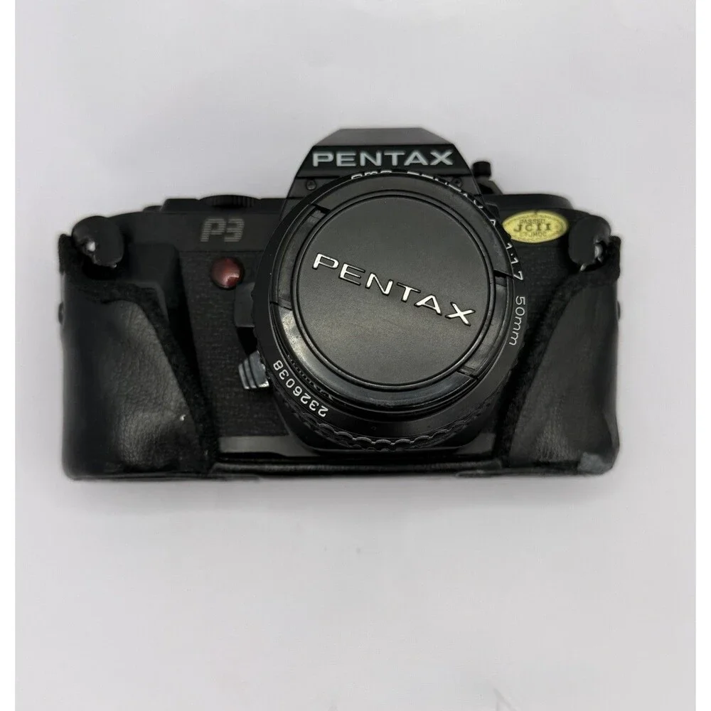 Pentax P3 35mm SLR Film Camera w/ SMC Pentax-A 50mm f/1.7 Lens Tested Powers On